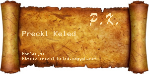 Preckl Keled névjegykártya
